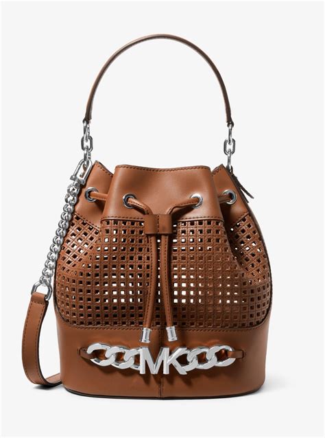 michael kors perforated bucket bag|Michael Kors bucket bag sale.